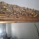 Grand miroir ancien monumental 185x145 bois doré glace biseautée style