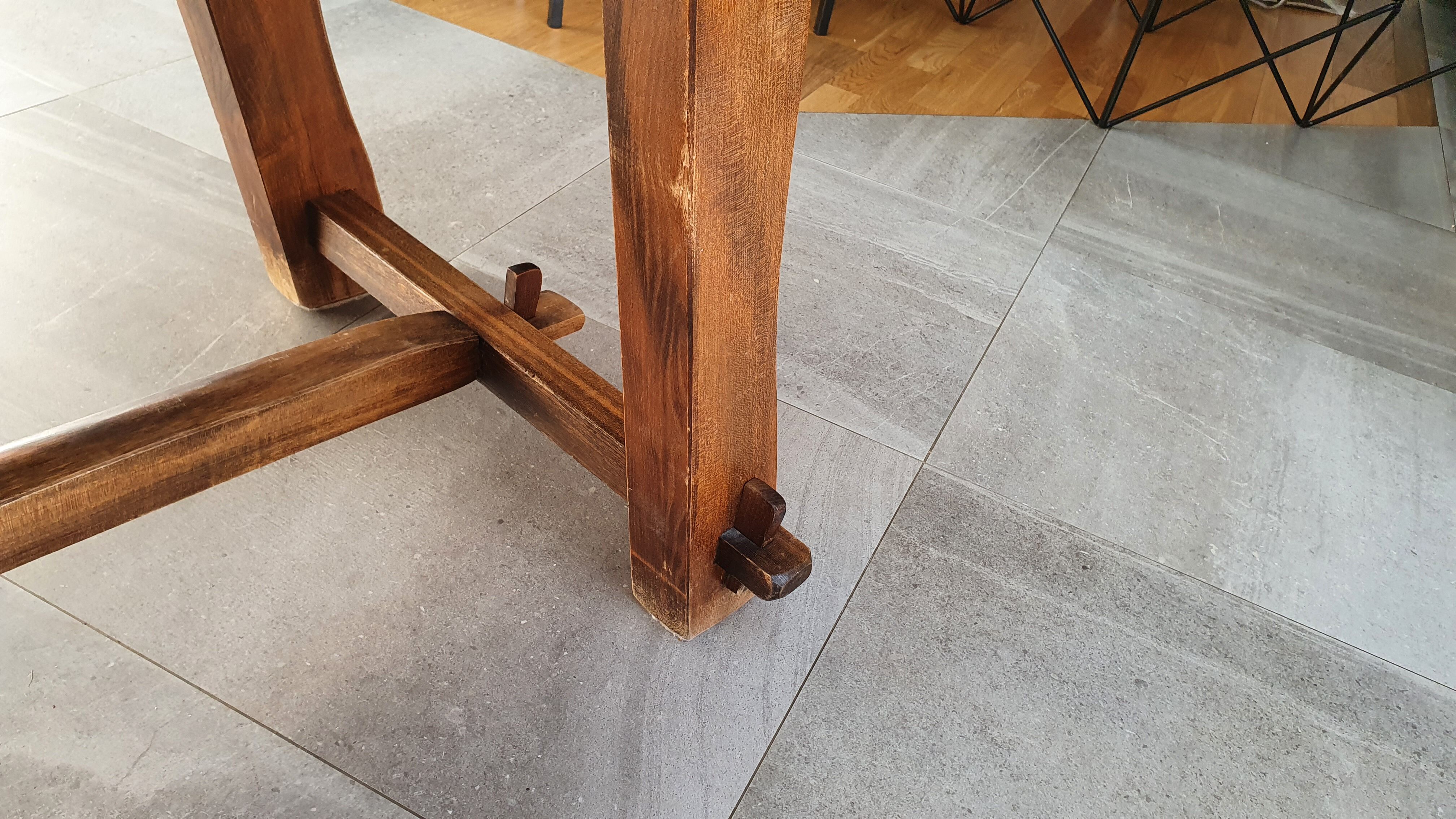 Brutalist elm farm table 60s