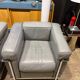 Pair of Cassina LC2 armchairs in grey leather.