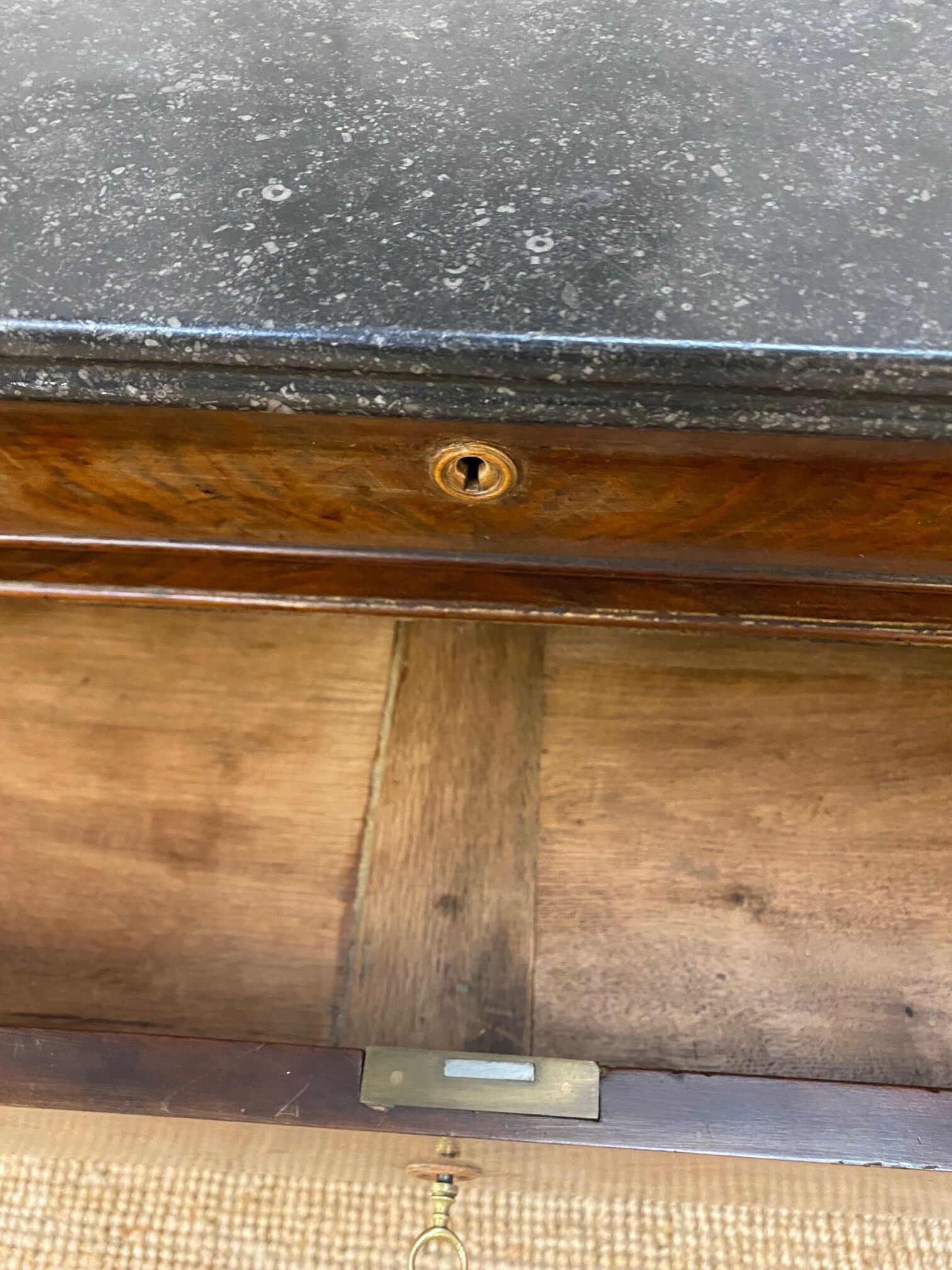 English chest of drawers circa 1920 mahogany veneer and marble top