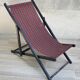 Folding deck chair WOOD and CANVAS Vintage