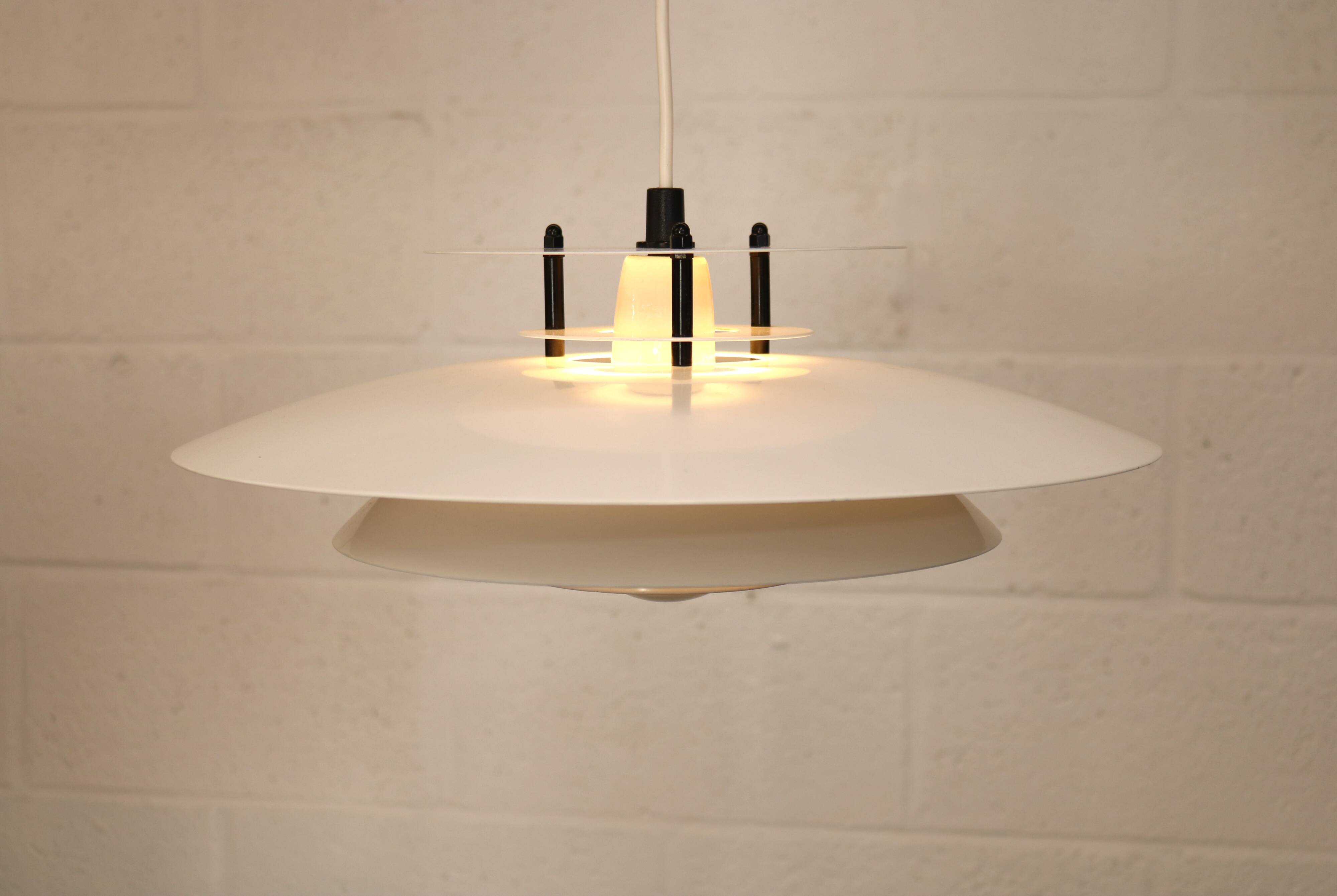 Vintage Laterna Danica Pendant Lamp: White & Black Danish Design