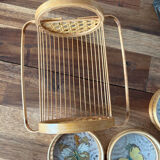 Set of 6 under glass butterfly
