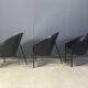 Ensemble de 3 chaises vintage Pratfall par Philippe Starck pour Driade, 1982