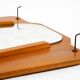 1930s Wall Mirror, Teak and Plywood, Abstract Design, Germany