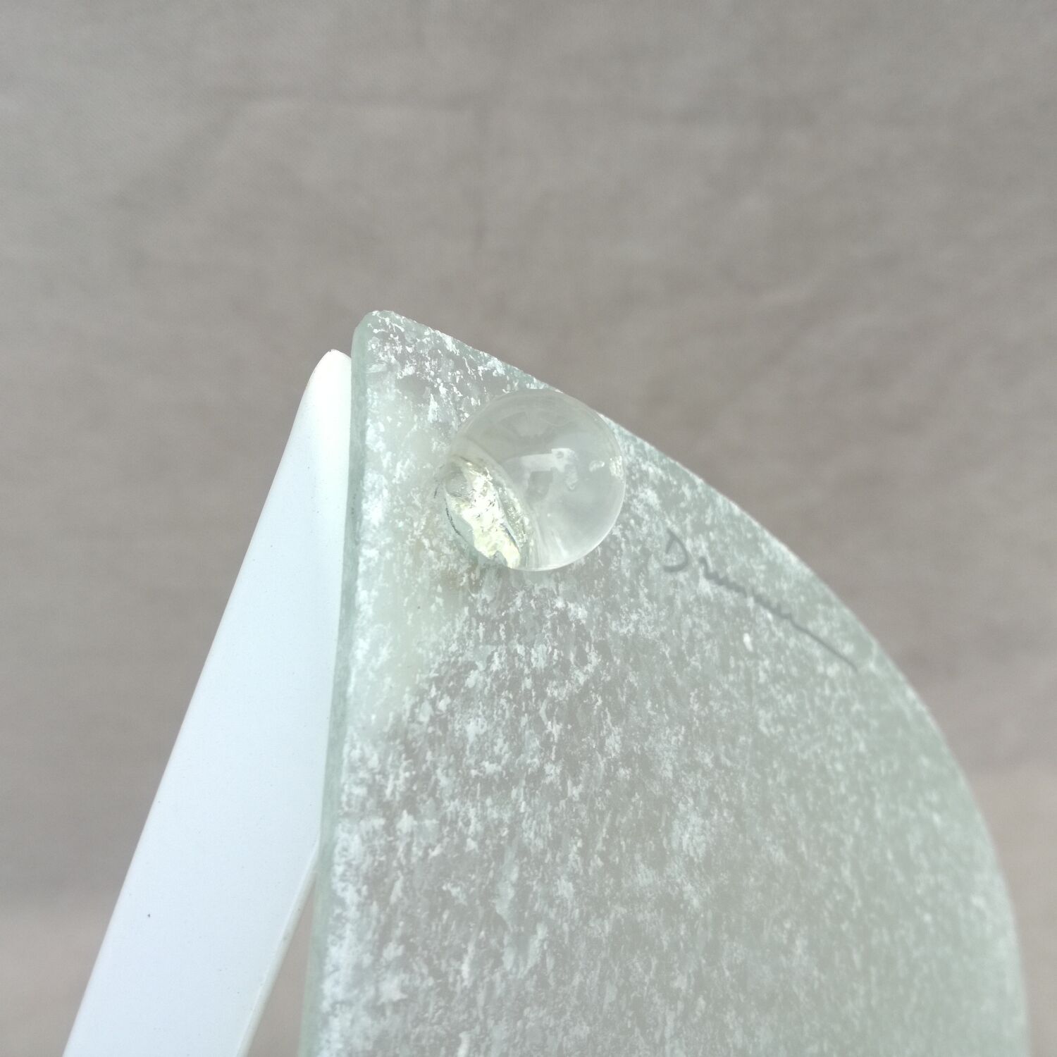 Wall lamp Demi-Lune Drimmer in worked glass 40 cm