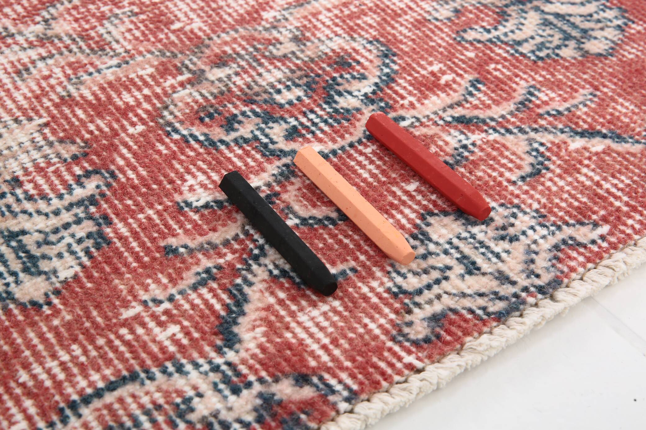 Pale red classic vintage rug, 215x335cm