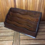 Mail holder 4 wooden boxes vintage office #a362