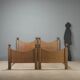 Pair of vintage single beds in the style of L. Caccia Dominioni, 1960s.
