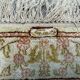 Vintage Turkish Hereke silk rug floral 53x67cm hand knotted gold pink 2538