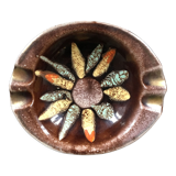 Ashtray flamed floral decoration