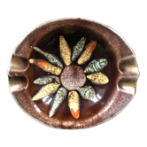 Ashtray flamed floral decoration