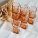 Lot de 11 verres à eau en verre rose