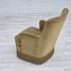 1970s, Danish highback back armchair, light green furniture velour.