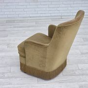 Fauteuil danois en velours vert, années 1970