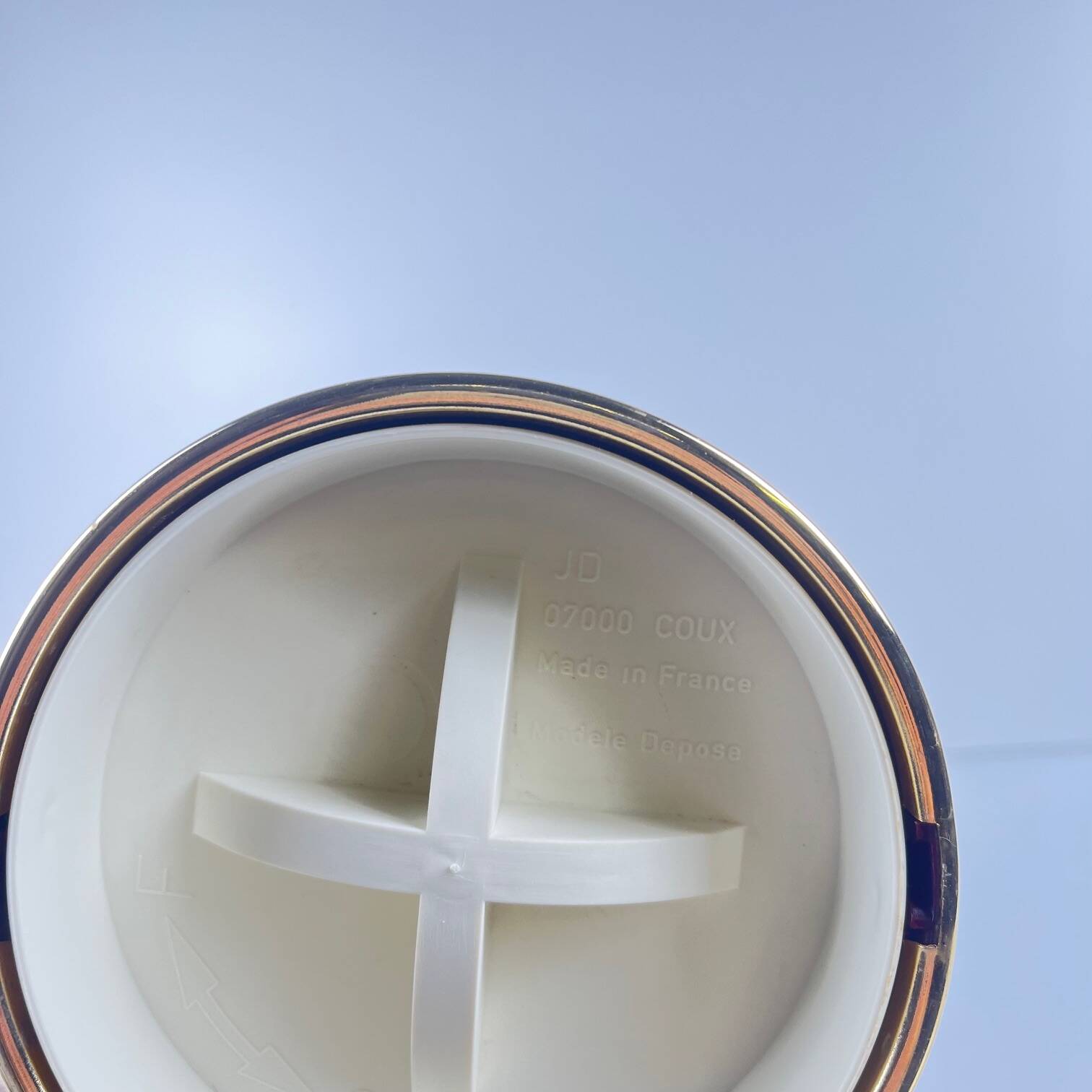 Vintage bottle cooler – marbled effect & gold finish, 1970