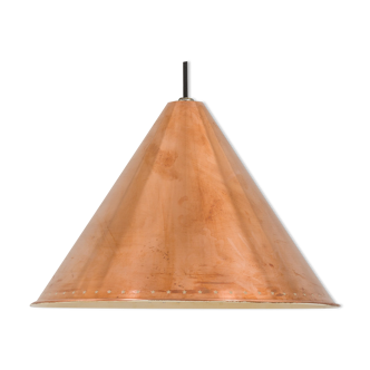 Danish cooper cone shape pendant lamp, 1950s