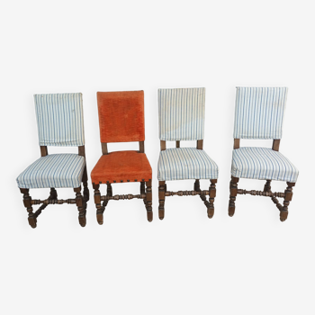 Wooden and upholstered chairs