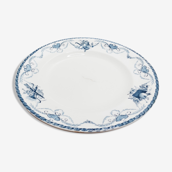 Longwy iron earth flat plate, blue Lavoisier model