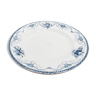 Assiette plate en terre de fer de Longwy modèle Lavoisier bleu