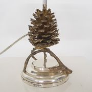 Lampe de table en pomme de pin Hollywood regency, Italie, années 1970