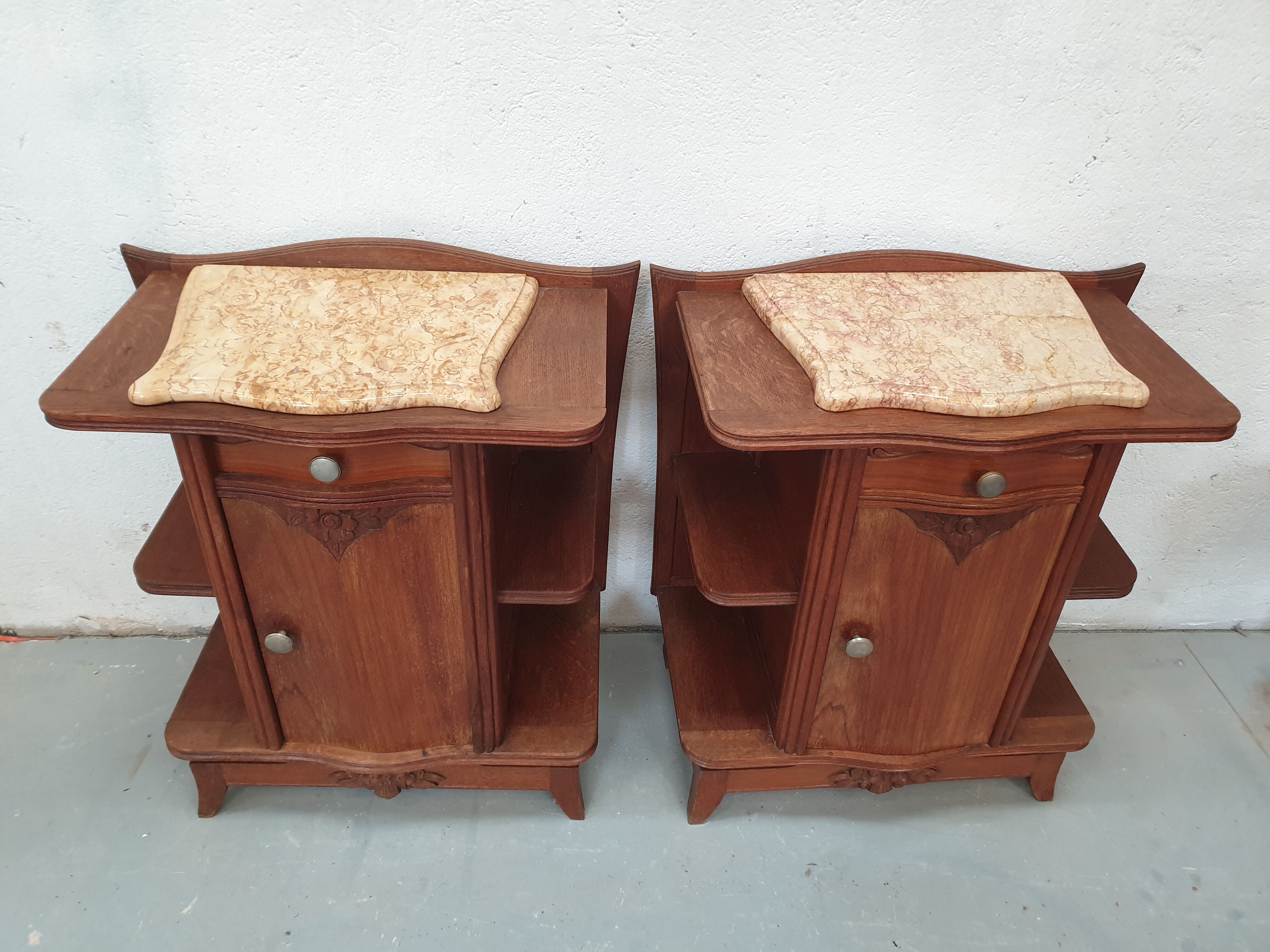 Pair of vintage bedside tables 40s