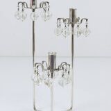 Silver-plated candlestick, faceted Swarovski crystals, Austria, 1960s