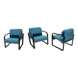 Post-Modern Italian Fabric and Metal Armchairs by Arflex, 70s