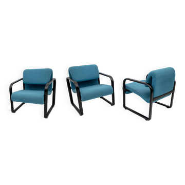 Post-Modern Italian Fabric and Metal Armchairs by Arflex, 70s