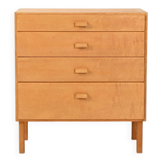 Commode scandinave en bouleau, années 1960