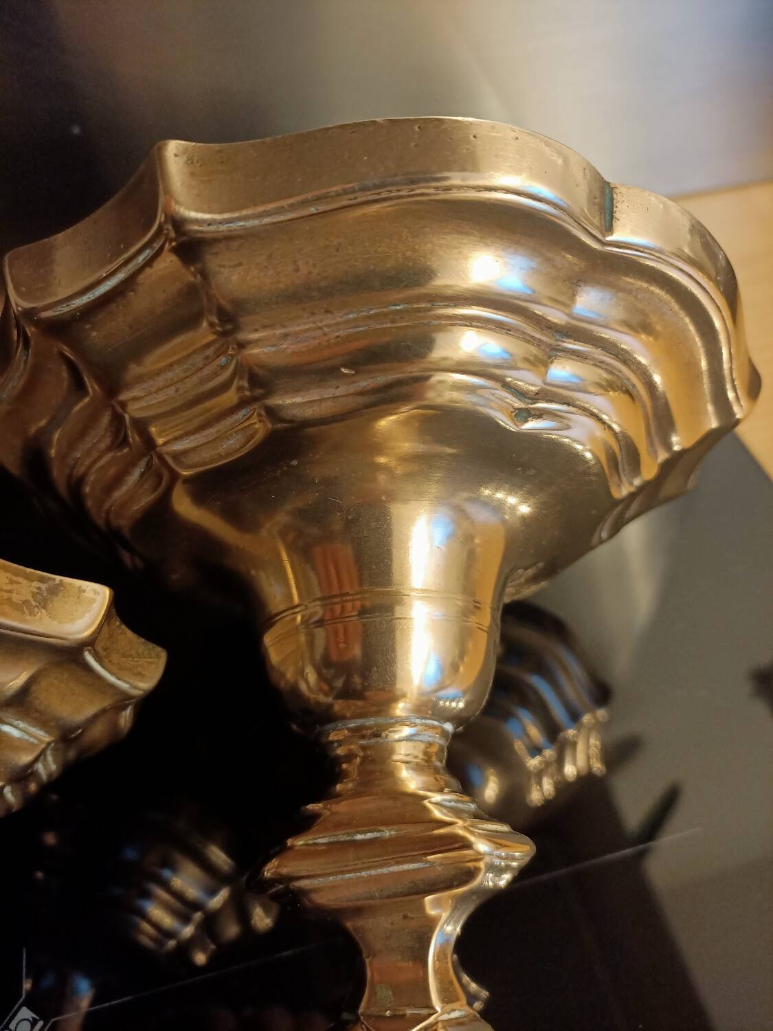 Regency candle holders in gilded bronze