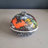 Vallauris candy box in fat lava-style glazed ceramic