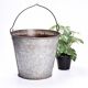 Vintage zinc bucket  zinc flower pot