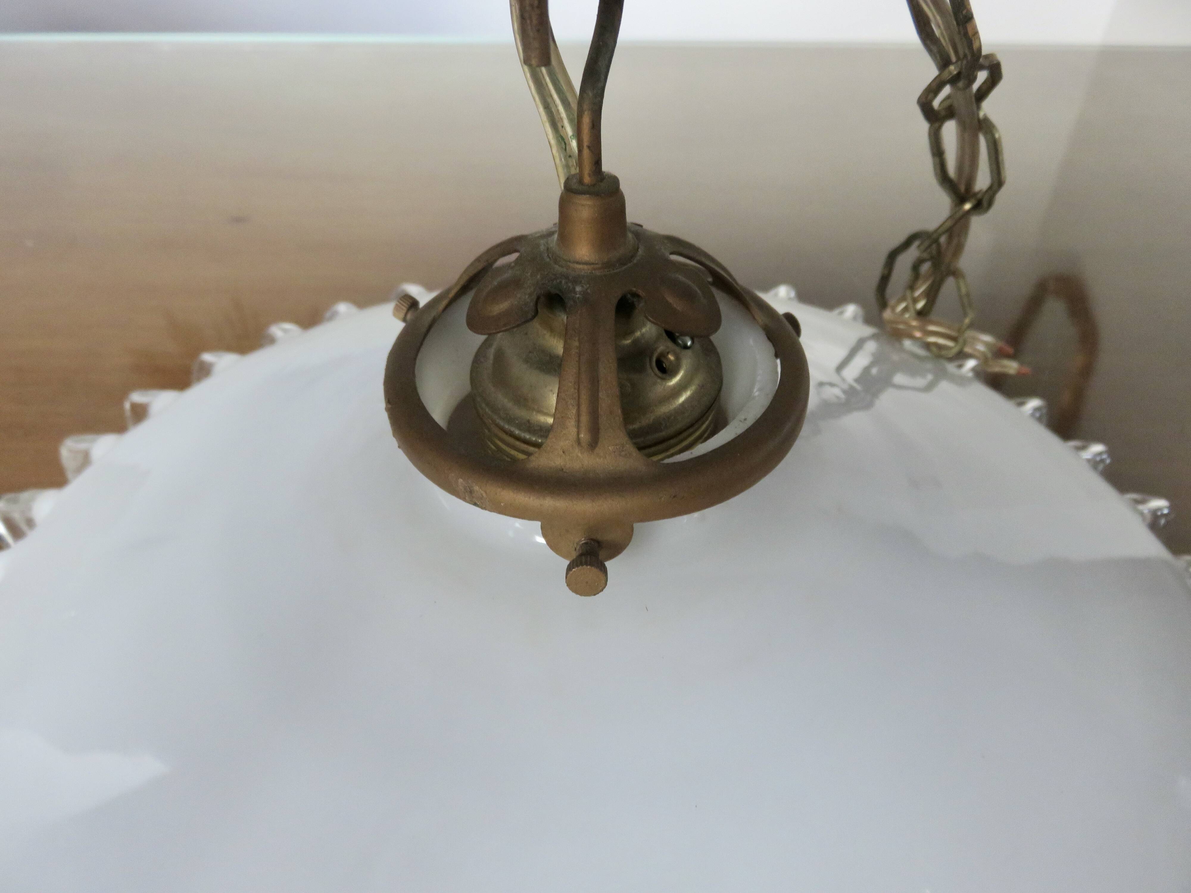 Art Deco pendant light in serrated glass, 1930s