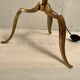 Vintage gilded brass tripod floor lamp
