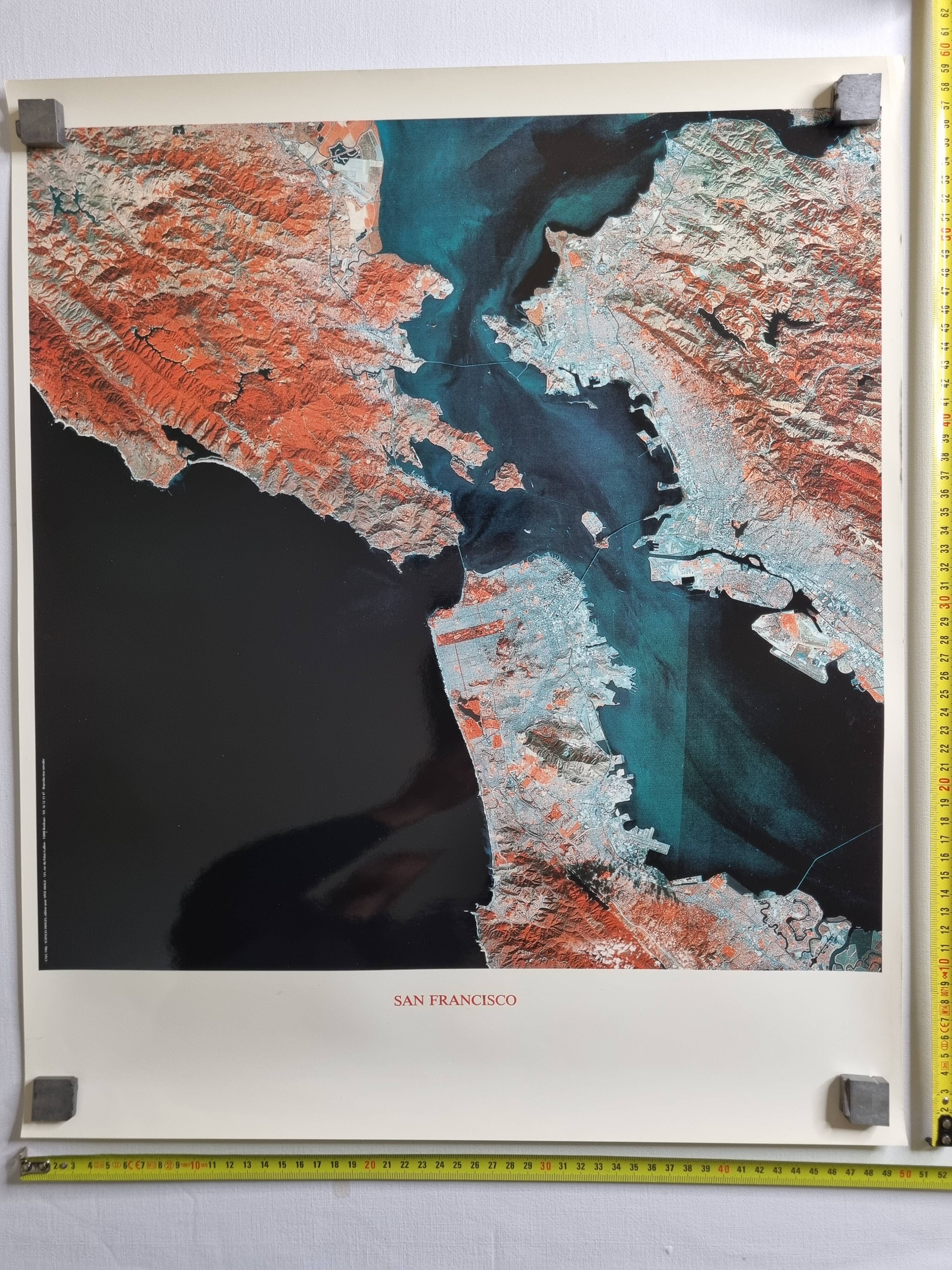 San Francisco Satellite Photographic Poster, CNES 1986, 50 x 60 cm, Publisher Spot Image