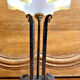 lampe Art Déco fer forgé style Edgar Brandt coupe opalescente Ezan