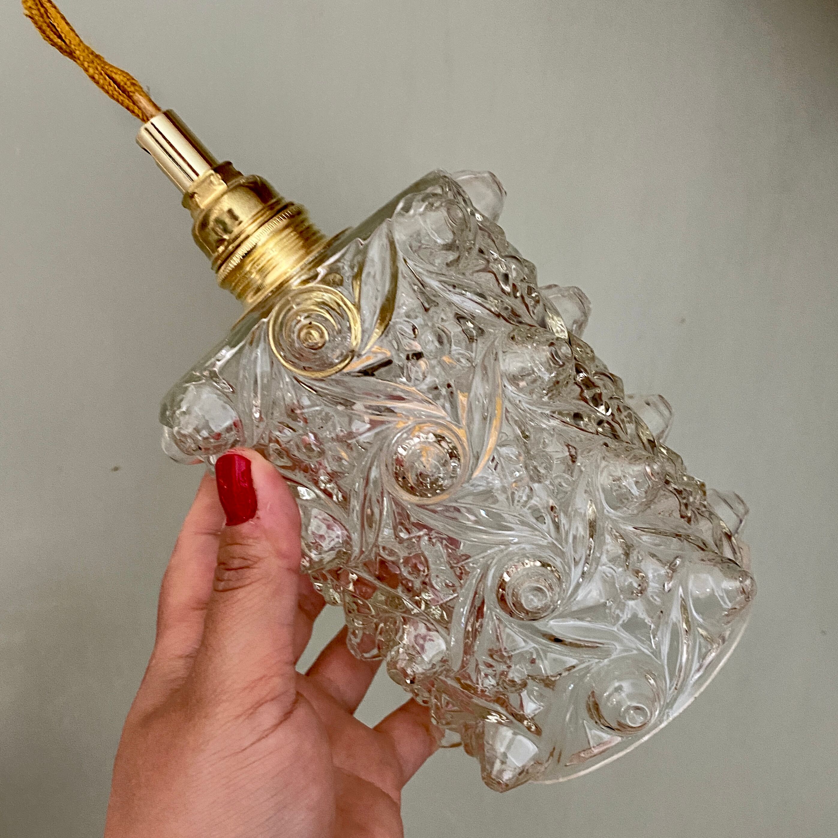 Vintage molded glass globe walker