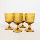 Verre à pied ambré motif vendange vintage