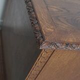 Bureau / Comptoir de Magasin Antique Art Nouveau en Chêne Sculpté, Pays-Bas, Début du 20ème Siècle