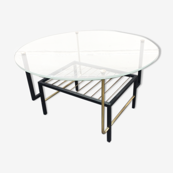 Round coffee table, glass tray, 1960