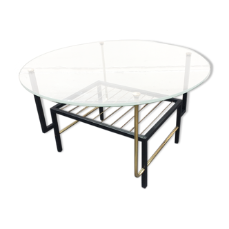 Round coffee table, glass tray, 1960