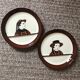 set of 2 asparagus plates HB Quimper Breton character