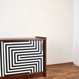 Enfilade Op-Art Mid-Century en Noyer Peint à la Main de Bytomskie Fabryki Mebli, 1960s.