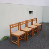 Set of 4 solid elm chairs