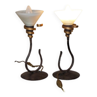 Duo of bedside lamps