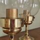 Pair of adjustable wall lights in blown glass and solid brass - modern design