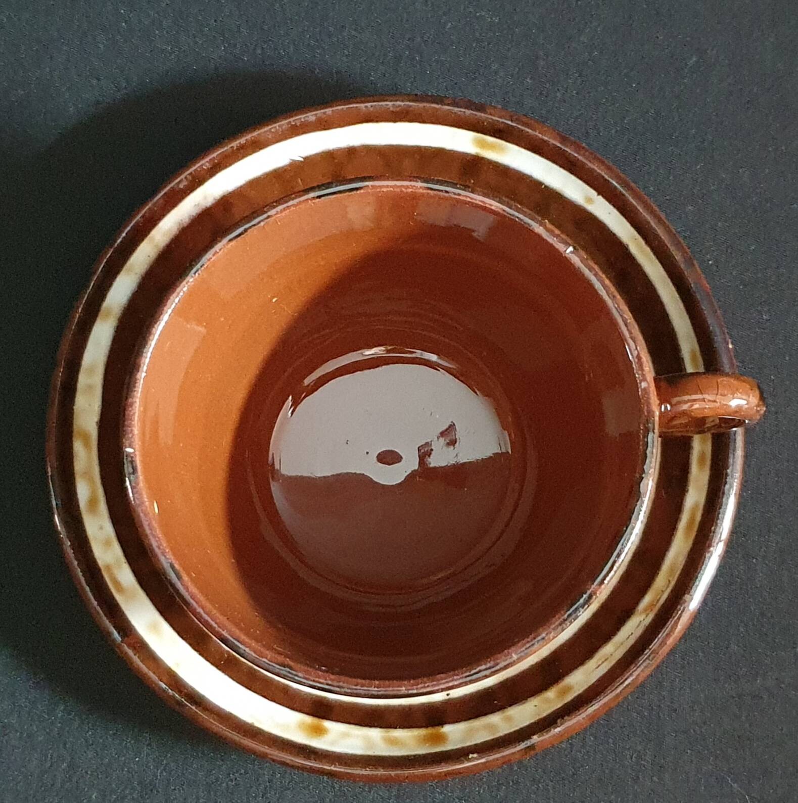 "Mary" Sarreguemines trio of cups