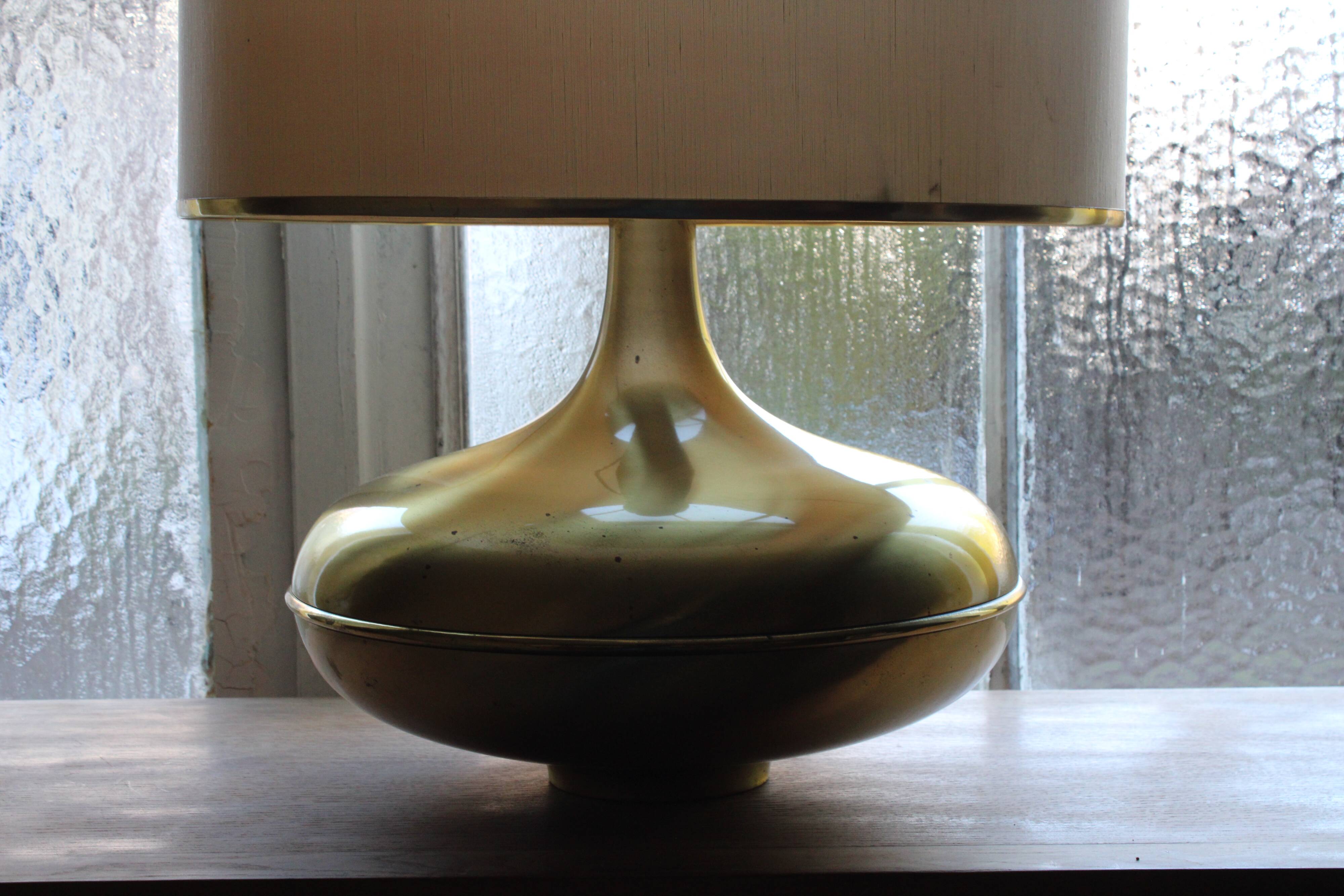 Italian brass and fabric lamp, 1960