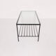 Mid-century modern minimalistic metal and glass coffee table